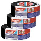 shumee TESA DUCT TAPE Vodoodporen lepilni trak za popravilo tkanin 50 m x 50 mm črne barve x 3