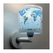 Dalber 40679 - Djecja zidna svjetiljka WORLD 1xE27/15W/230V plava