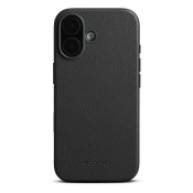 Woolnut usnjen magnetni ovitek za iPhone 17 - črn