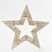 Eurolamp Star, zlata z bleščicami, 60 cm