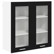 Vidaxl Viseča omarica Črna Orehovina 80 x 31 x 80 cm Konstruiran les