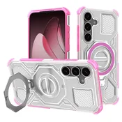 Hibridna maska Carbon Shield Pro za Samsung Galaxy S25 - pink transparent