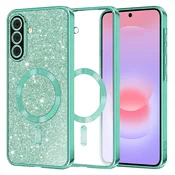 TPU gel maskica Techsuit Luxury Glitter MagSafe za Samsung Galaxy A37 - light green