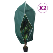 vidaXL Koprena za rastline iz flisa z zadrgo 2 kosa 70 g/m2 2,36x2 m