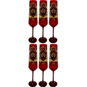 PompA¶A¶s by Casa Padrino luxury champagne glass set bordeaux red/gold A 6 x H. 25 cm - Champagne glasses with 24 carat gold plating - Pompous glasses designed by Harald GlA¶A¶ckler