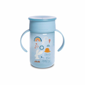 Suavinex Forest 360° otroški lonček z ročaji 12 m+ Blue 340 ml