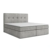 Svetlo siva boxspring postelja s prostorom za shranjevanje 180x200 cm Palta – Makamii