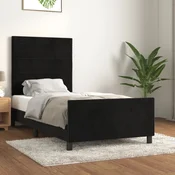 shumee vidaXL Posteljni okvir brez vzmetnice, črn, 100x200 cm, žamet
