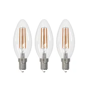 Arcchio LED žarnica z žarilno nitko E14 sveča, komplet 3, 2700 K - prozorno - Steklo