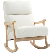 HOMCOM HOMCOM zibajoči stol poliester, pena 65D x 90Š x 98V cm Krem bela, (5000242986)