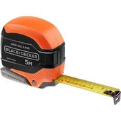 Black+Decker profesionalni merilni trak/meter, 5m dolžina, 19mm širina, GripRelease funkcija, kompaktna oblika, robustna izdelava, črno-oranžen
