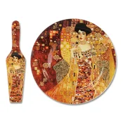 Carmani, desertni krožnik z lopatico, dekor: G. Klimt - Adele Bloch - Bauer, premer 30 cm