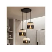Luster na sajli KARBON 3xE27/15W/230V crna/siva