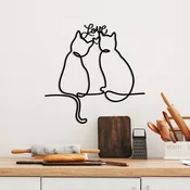 Wallity Zidna dekoracija Cat 2-v2, 55x55cm, Crna