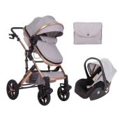 KikkaBoo Kolica Darling Light Grey premium set 2in1 sa autosedištem I-Size (KKB11249 SET)