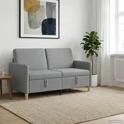 vidaXL Sofa s shrambo Svetlo siva 152 x 78 x 87 cm Poliester