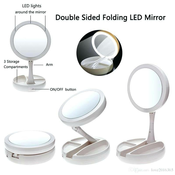 Stolno LED ogledalo s uvecanjem za šminkanje + *GRATIS* – SELFIE RING svjetlosni prsten za selfie!