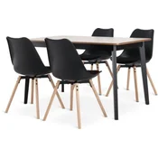 JEGIND D130 sto natur hrast/crna + 4 KASTRUP crna