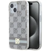 DKNY Etui DKNY IML Checkered Mono Pattern & Printed Stripes MagSafe za iPhone 15/14/13 - bež