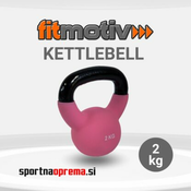 Fitmotiv Kettlebell 2 kg – kettlebell utež iz litega železa prevlečena z neoprensko gumo