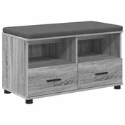 Vidaxl Haldna klop z blazino s predalom Siva Sonoma 80 x 38 x 46 cm