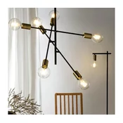 ONLI - Luster na sajli CROSS 6xE27/22W/230V crna/mesing
