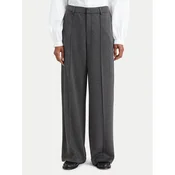 Simple Hlače iz tkanine 62SPDD101 Temno siva Regular Fit