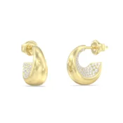 Guess Pozlačeni uhani s kristali Moon Drops JUBE06249JWYGT/U