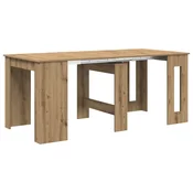 Vidaxl Jedilna miza 180 x 85 x 75 cm Inženirski les Artisan hrast