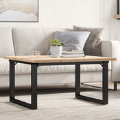 Stolic za kavu O-oblika 80x80x45,5 cm od borovine i celik