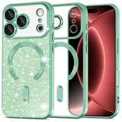 TPU gel ovitek Techsuit Luxury Glitter MagSafe za iPhone 17 Pro Max/iPhone 18 Pro Max - light green