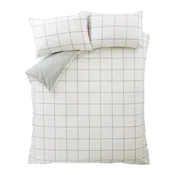 Zelena/kremno bela enojna flanelna posteljnina 135x200 cm Brushed Regal Check – Bianca