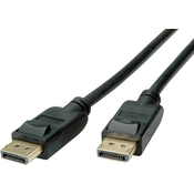 ROLINE Roline DisplayPort priključni kabel DisplayPort vtič\, DisplayPort vtič 1.00 m črna 11.04.5810 zaščiten DisplayPort kabel, (20421096)