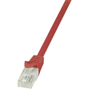 LogiLink RJ45 mrežni kabel CAT 6 U/UTP[1x RJ45 utikač - 1x RJ45 utikač] 0.50 m crveni zaštićeni Lo