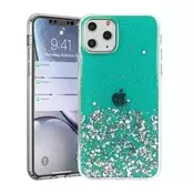Silikonski ovitek z bleščicami SPARKLE za iPhone 13 Pro - zelen