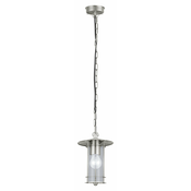 EGLO 30186 | Lisio Eglo visilice svjetiljka 1x E27 IP44 plemeniti čelik, čelik sivo, prozirno