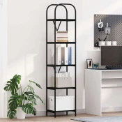 vidaXL Knjižna polica Črni hrast 40 x 30 x 183 cm Konstruiran les