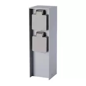 Brilagi - Spoljni stub za uticnice PILLAR 2Z SCHUKO 230V IP44, srebrne boje