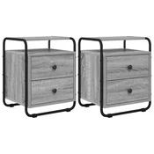 vidaXL Nočna omarica 2 kos Siva Sonoma 40 x 36,5 x 50 cm