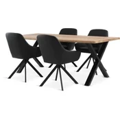 ROSLEV D200 sto natur hrast + 4 ROSTRUP stolice crna