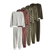The Set Pižama Dino kaki/oliva/temno zelena/merlot/bela