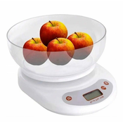 Verkgroup PVC LCD kuhinjska tehtnica s posodo 1g do 5kg bela