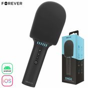 Forever Sing It BMS-500 mikrofon i zvucnik, karaoke, Bluetooth, LED, crna