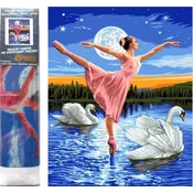 Norimpex Diamantna slika Balerina med labodi 30x40cm