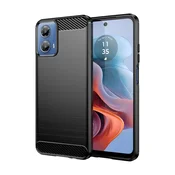 RanTuo Carbon silikonski ovitek za Motorola Moto G34 – TPU zaščita z videzom karbona, črna