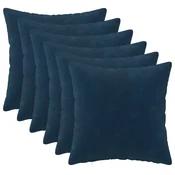 vidaXL Prevleka za blazino 6 pcs HEERLEN Modra 40 x 40 cm Mikrofibra