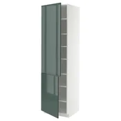 METOD Visoki element s policama/2 vrata, bela/Kallarp tamna sivozelena visokog sjaja, 60x60x220 cm