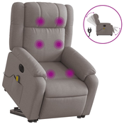 vidaXL vidaXL Električni masažni naslanjač s funkcijo vstajanja taupe, (20927156)