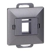 Poklop + Jednostavna uticnica tel-comp. RJ-45 Perla, PC+ARJ45/P1, antracit