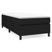 Vidaxl Posteljni okvir z vzmetmi črn 100x200 cm blago